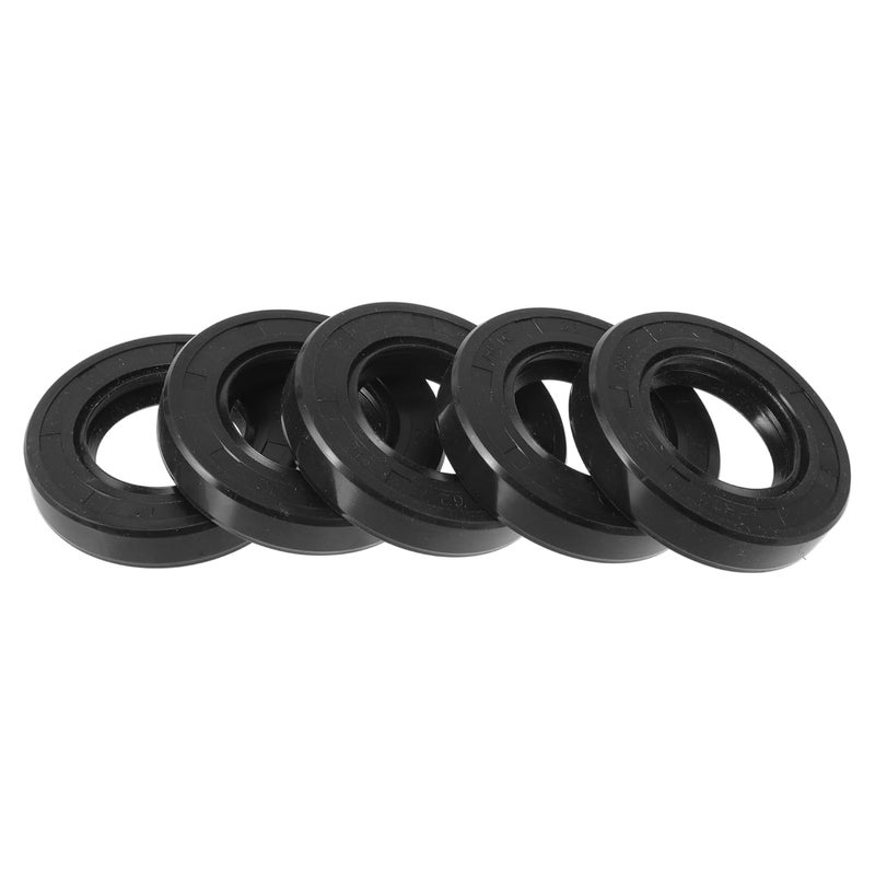 TUCKBOLD Universal Oil Seal TC Double Lip W Steel Spring Seal Ring Rotary Shaft Seal 35x62x12mm High Pressure NBR Rubber Black 5 Pcs - Image 1